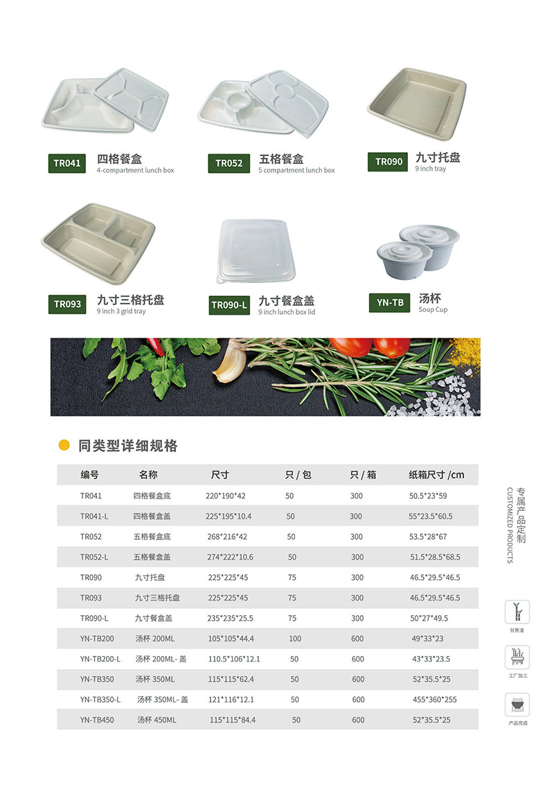 甘蔗渣環(huán)保餐具  一次性打包盒 圓盤 方盤 打包盒 碗 方盒  團餐盒